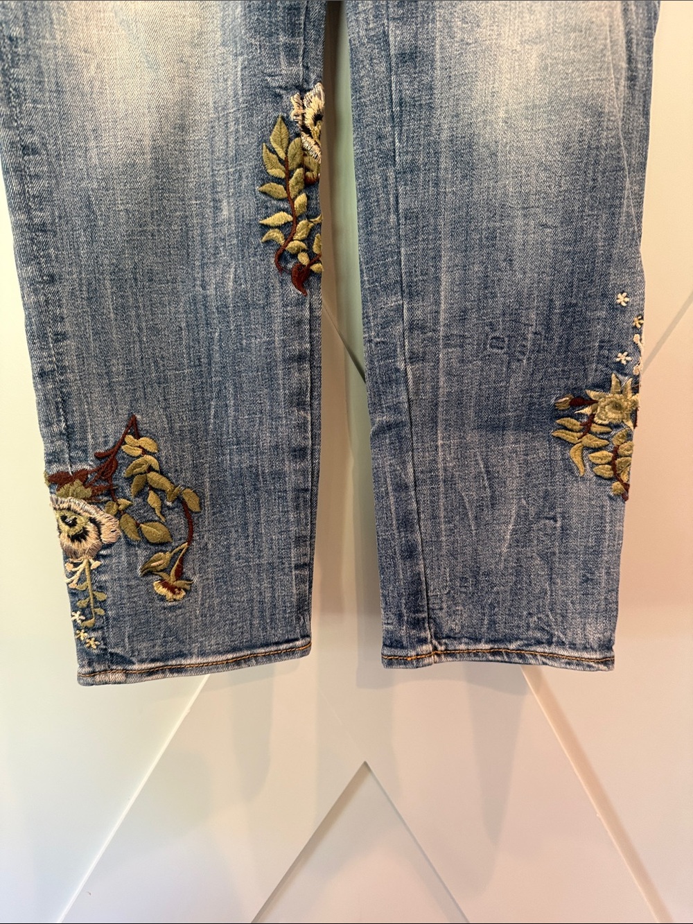 DRIFTWOOD Blue Embroidered Skinny Jeans - Picture 3 of 7